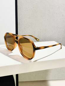 70s Retro European & American Style Double Bridge Fashion Fashion Glasses, Unisex Couples For Summer Beach Vacation,Outdoor,Travel - Multicolor - View 11