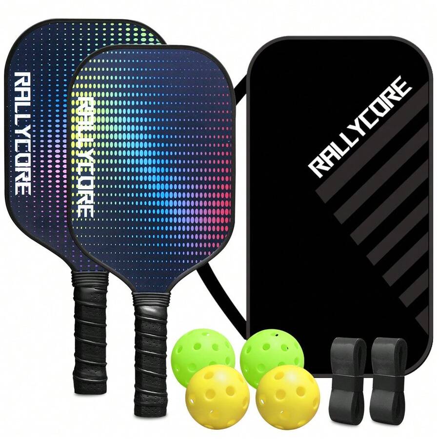 Perfect Pickleball Gift Set For Men & Women  Includes 2 Paddles, 4 Balls, Carry Bag,  Adult Beginn - 白色 - 查看 1