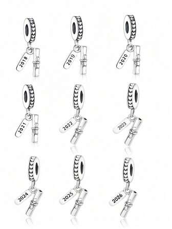 1個簡約925純銀自製吊墜珠,中性設計,適合節日和紀念日禮物