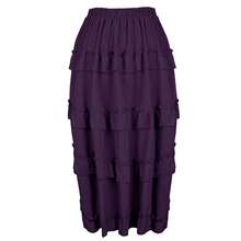 Zhitunemi Women's Steampunk Skirt Ruffle High Low Outfits Gothic Plus Size Pirate Dressing{"Size_name":"Medium-Large","Color_name":"Purple"} - 紫色 - 查看 4