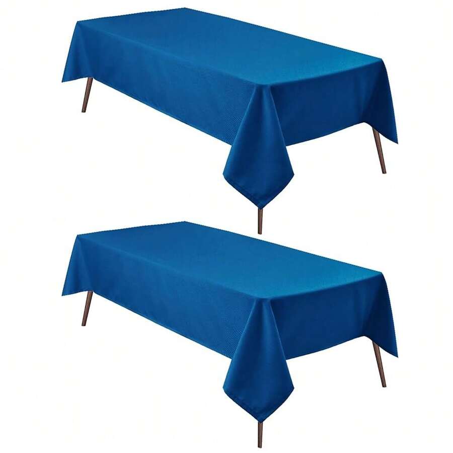 2 Pieces Royal Blue Tablecloth Rectangle - Waterproof And Washable Fabric Table Cloth For Card Tables, 54 X 108 Inch{"Size_name":"54\"X108\"|2Pack","Color_name":"RoyalBlue"} - Multicolor11 - View 1