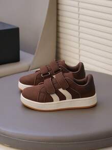 New Kids Hook And Loop Sneakers, Girls Sports Shoes, Boys Casual Shoes - Brown - View 6