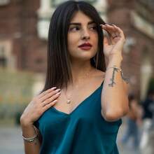 SERASAR Premium Necklace Women 925 Sterling Silver 18 Carat  Plating Adjustable Length Four Colors Jewelry Box Included