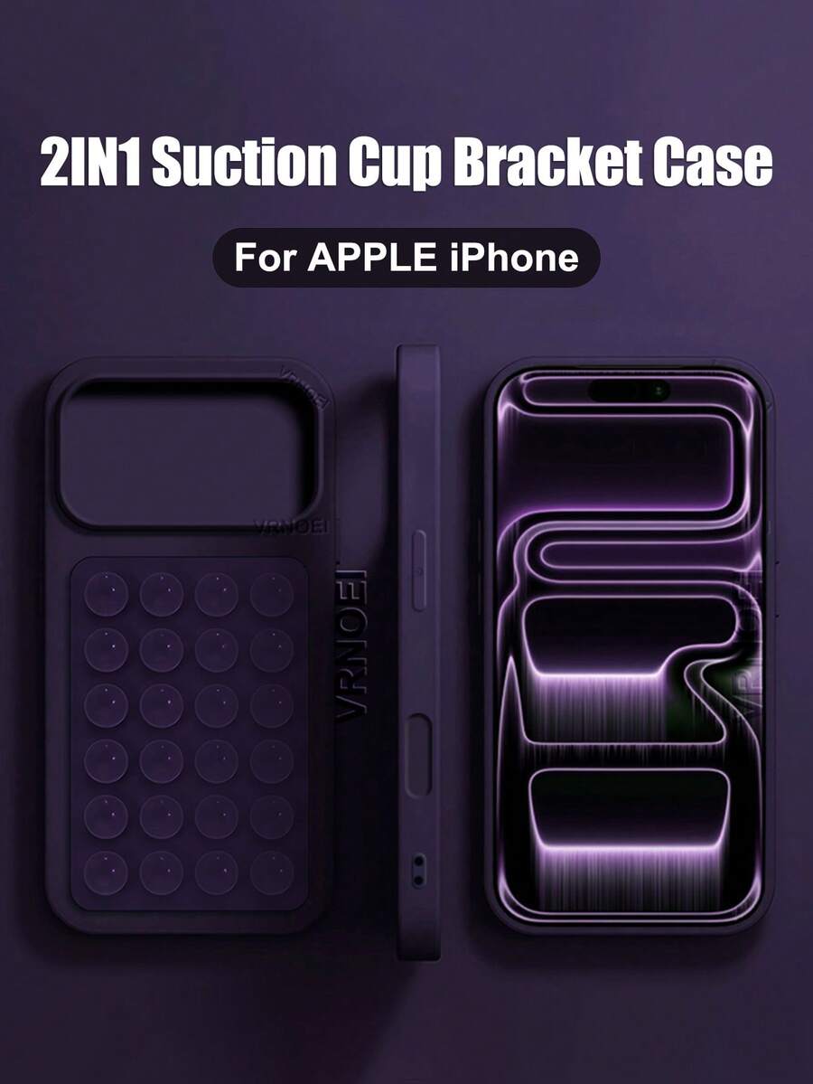 VRNOEI 二合一吸盘支架手机壳，兼容 17 Pro Max，升级款手机壳，兼容 16/15/11/12/13/14 Pro Max Plus/17 Air，防震后盖配件