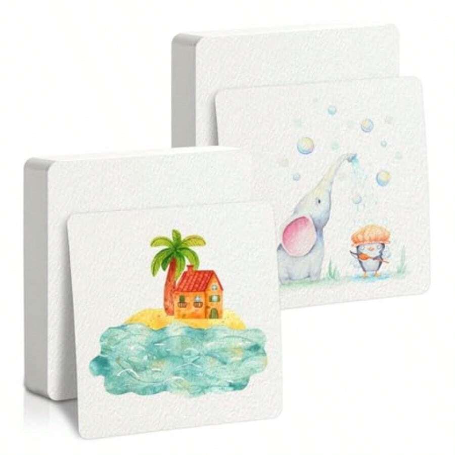 Watercolor Paper 100 Pcs Watercolor Paper Pad Watercolor Paper Bulk For Students Adults Artists Sketch Painting 3.9 X 3.9 Inch