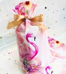 24pcs Treat Bags Party Favor Bags Flamingos Bags Plastic Gift Bags Drawstring Bags Candy Goodies Bags Gift Wrapping Package For Birthday Party Wedding Baby Shower Bridal Shower