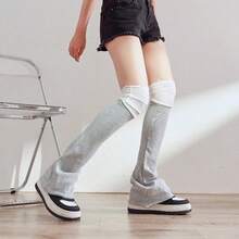 SherryDC Womens Y2k Knit Leg Warmers Harajuku Japanese Long Boot Socks Kawaii Lolita Winter Leg Cover{"Color_name":"920-Grey"} - 多色10 - 查看 3