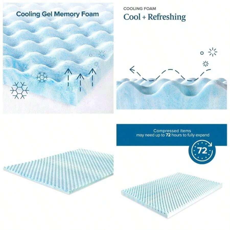 3.8 Swirl Gel flujo de aire de espuma viscoelstica, 5, 1, 1 - Individual + 1.5 pulgadas (versión antigua) - Ver 1