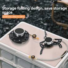 Fogão portátil REDSUN FD6 de 3 pernas para mochileiros, dobrável, sem acendedor, com alto desempenho à prova de vento, queimador infravermelho, utiliza gás butano-propano (cartucho para grandes altitudes), alta potência de 10.000 BTU, ideal para atividades ao ar livre, camping, piquenique e churrasco. Acompanha estojo de transporte em EVA de alta qualidade. Equipamento completo para camping. - Preto - Ver 5