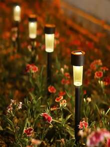 24pcs Solar LED Lights, Outdoor Solar LED Lawn Lights, 35 Milliamperes,Solar Landscape Decorative Lights, Waterproof And Durable. They Are Suitable For Courtyards, Lawns, Paths, Decks, Driveways And Gardens, As Well As For Decorating Festival Parties And Garden Walkways. - Warm Light - 查看 9