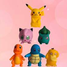 pokemon 6pcs Cute Adorable Pokemon Plush Toys, Suitable For Pokemon Fans Collection, Detailed Pikachu Figurines, Great For Decorating Desks And Adding Fun To Life
