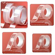 1 pieza Cinta adhesiva doble cara nano, sin rastro, adecuada para coche, pared, vidrio, sin residuos