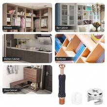 Kit de Tuercas de Tornillo, 100 Juegos 3 en 1 Kit de Tuercas de Tornillo de Rueda Excéntrica Accesorios de Leva de Conexión de Muebles, Juegos de Tuercas y Pernos de Hardware