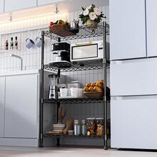 M MZG 1000 Lbs Commercial Grade Wire Shelving Unit, 4-Tier Black Heavy Duty Standing Storage Rack, Steel Wire Organizer For Pantry, Garage, Warehouse, Kitchen & Laundry Room, Space Saving Design 13.8" D X 23.6" W X 53.5" H - 黑色 - 查看 3
