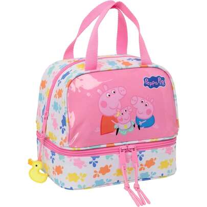  Peppa Pig "Baby Pig" Thermo Lunch Box For Boys And Girls - Peppa Pig Lunch Box With Double Zippered Compartment And Thermo Compartment In The Base With Double Handle, Ideal For School Or The Park