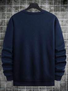 Men's All-Match Crew Neck Sweatshirt, Minimalist Design, Versatile Casual Wear, Essential For Layering, Suitable For Everyday Light Wear, Spring/Autumn2026 - Xem 3