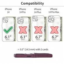 14 Card Case With Built-In Metal Plate For Magnetic Mounting & 2 Card Holder Pockets: Luxe M2 Wallet, Canvas Style Synthetic Leather ( 14, Burgundy){"Size_name":"14","Color_name":"Burgundy"} - 多色7 - 查看 3