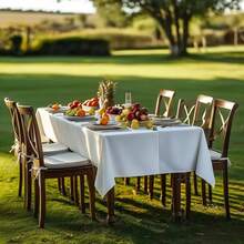 6-Pack 60x102-Inch White Tablecloth Polyester Fabric, Washable, Durable And Easy-To-Care White Party Decorations, Often Used For Weddings, Proposals, Banquets, Outdoor Events