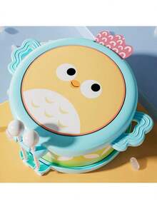 Owl Double-Sided Drum For Toddlers - Early Learning Musical Instrument To Develop Motor Skills, Hand-Eye Coordination & Brain Potential - Multicolor Kids Gift For Christmas, Birthdays (Non-Electric), Toddler Musical Instrument, Cartoon Character Design, Childsafe Materials, Preschool Children, Playful Design