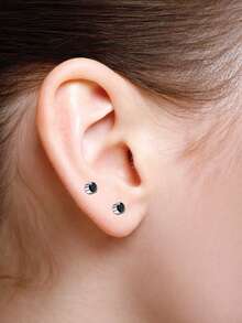 CIZME 1 对不锈钢假耳环耳钉 CZ 直径 4 毫米仿无穿孔耳环耳夹适合女士男士无穿孔身体首饰