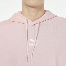 Puma 男女通用经典纯色简约小Logo针织宽松休闲套头卫衣 533114 - 粉色 - 查看 6