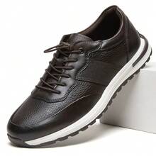 1 Pair Desai New Fashion Men Casual Shoes, Comfortable Breathable Sneakers, Flat Versatile Running Shoes, Business Casual Water-Resistant Leather Shoes