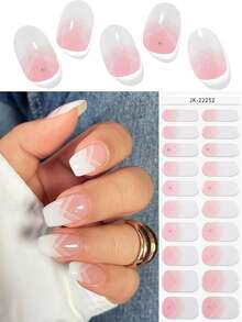 JKNART 20 piezas Pegatinas de gel de uñas semi-curado, Pegatinas de arte de uñas de gel UV, Pegatinas de uñas semi-curado, Pegatinas de gel de uñas suaves de segunda generación semi-curado que requieren curado bajo luz, Pegatinas de gel de uñas semi-curado