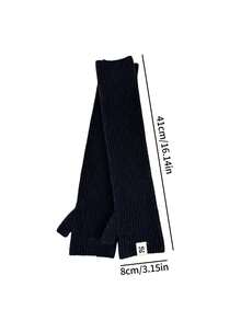 1 Pair Of Autumn And Winter Long Finger Gloves, Solid Color Design And Fashionable Sense Of Fashion, Suitable For Cycling Scenarios, Can Meet The Warmth And Cold Demand