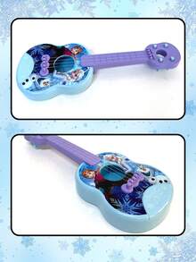 1pc Disney Frozen Classic Guitar Musical Instrument With Strings Learning Educational Toy, Fun Ukulele Musical Instrument Children's Guitar Toy, Suitable For Kids School Games Education Christmas Birthday Gift - Multicolor - View 7