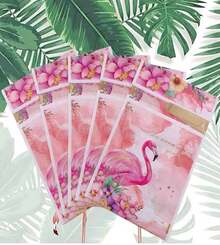 24pcs Treat Bags Party Favor Bags Flamingos Bags Plastic Gift Bags Drawstring Bags Candy Goodies Bags Gift Wrapping Package For Birthday Party Wedding Baby Shower Bridal Shower