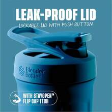 BlenderBottle Sport Insulated Stainless Steel Shaker Bottle With Wire Whisk 24Ounce Blue Protein Shakes And Hydration For Athletes And Fitness Enthusiasts Easy Mixing Keeps Drinks Cold Lockable