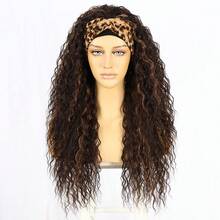 26 Inch Long Wave Synthetic Wig Glueless Headband Style For Machine Made Non-Lace Front Hair - Multicolor - View 11