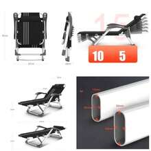 Outdoor Folding Chaise Lounge Chair with Cushion, Adjustable Recliner, Load 150kg - Un color - Ver 1