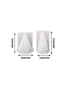 2pcs/Set 3D Christmas Tree Silicone Mold, Pine Tree Candle Mold, Christmas Tree Decor Plaster/Concrete/Resin Casting Mold, DIY Soy Wax Mold