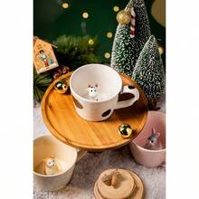 Cow Ceramic Cup Hidden 3D Animal Inside MugCute Cartoon Handmade Figurine Mugs Holiday And Birthday Cup For Coffee Milk Tea Lovers 12 OZ White Black - WhiteBlack - View 4