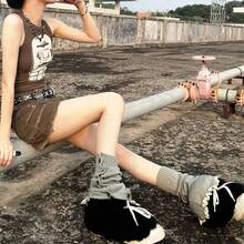 Lebaley Kawaii Leg Warmers For Girls Women - Japanese Lolita Leg Warmers Y2K Harajuku Leg Cover Stockings Kawaii Knit Socks{"Color_name":"Button1"} - 多色9 - 查看 7