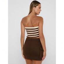 EFAN Womens Tube Tops Fall Fashion Summer Outfits 2025 Casual Beach Vacation Clothes Sweaters Strapless Sleeveless Tank Tops{"Size_name":"X-Small","Color_name":"StripedCoffee"} - coffee - 查看 5