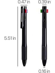 4-In-1 Multicolor Pen 1.0mm - 4-Color Retractable Ballpoint Pens For Office School Supplies Students Gift, 5 Pack(Black) - 5ps-黑-4合1多功能_ - 查看 2