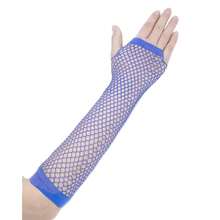 Fishnet Fingerless Gloves Mesh Arm Sleeves Fish Net Arm Sleeves EMO Gloves For Women In Theme Party Scene Accessories{"Size_name":"Long","Color_name":"#02-RoyalBlue(Long)"} - 多色9 - 查看 4