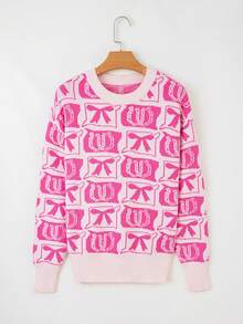 Acelitt 女士时尚宽松撞色西部风毛衣，冬季 - 彩色 - 查看 3