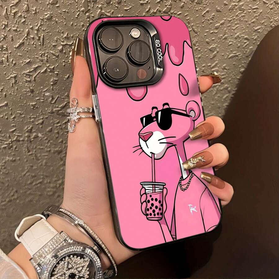 Funda para teléfono con diseño de Boba Tea Element de la Pantera Rosa, compatible con iPhone 16, 15, 14 Pro Max, 13, 12, 11, XR y XS Plus. Fabricada en silicona TPU, ofrece protección contra golpes y caídas, además de una excelente sensación al tacto. Es el regalo ideal para familiares, amigos y seres queridos. - Negro - Ver 1