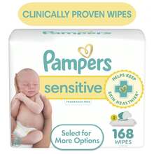 Pampers Sensitive Baby Wipes Unscented, 12 Pack, 1008 Total Count (Select For More Options)