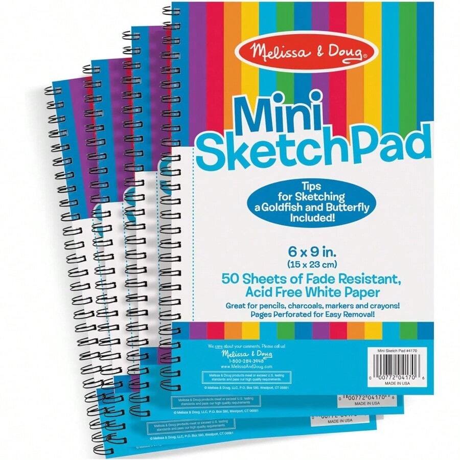 And Doug MiniSketch SpiralBound Pad 6 X 9 Inches 4Pack - White - View 1