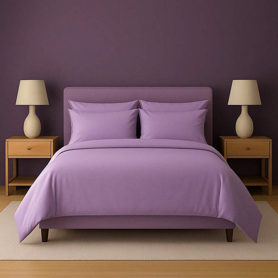 Vibe Check: Ultra Chill Bamboo Blend Sheets – 6PC Cloud Soft Set With Deep Pockets – Cooling, Wrinkle-Free, Aesthetic – Dorm, Apartment, Or Glow-Up Bedroom Must-Have – Twin, Full, Queen, King, Cal King - 紫丁香 - 查看 1