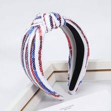 Ardorchid 4th Of July Headbands For Women Girls American Flag USA Independence Day Knotted Wide Headband Red White And Blue Sequin Patriotic Hairband Fourth Of July Head Band Hair Accessories Gifts{"Color_name":"4thofjulyheadband-FF"} - 多色23 - 查看 8