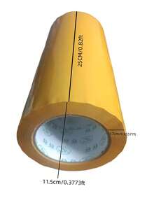 1 Roll 25cm Width X 100 Yard Heavy Duty Beige Packing Tape, Strong Adhesive, Waterproof, Suitable For Packaging, Shipping, Bars, Restaurants, Offices And Business Use - Yellow - View 2