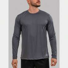 Men's Boyfriend Style Long Sleeve T-Shirt, Second Skin, Thermal Control, Cold Winter, UV 50+, Exercise, Gym - 彩色 - 查看 7