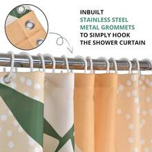 Boho Shower Curtain, Abstract Mid Century Modern Arch Sun Leaf Machine Washable Waterproof Fabric For Bathroom Bathtub Decor With Hooks 72x72{"Color_name":"Orange","Size_name":"72\"Wx72\"L(Packof1)"} - 多色25 - 查看 6