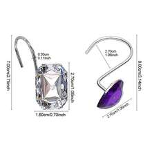 12pcs/Set Simple Crystal Decorative Hooks, Curtain Hooks For Home/Bathroom Decor - Multicolor - View 2