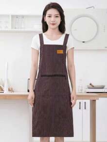 男女通用棉质围裙，耐用透气围兜，防尘腰围，高品质厨房/家居工作服 - 彩色 - 查看 13